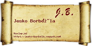 Jesko Borbála névjegykártya